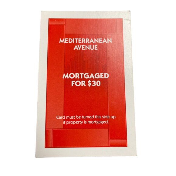 Monopoly Here Now Mediterranean Ave Property Title Deed Card Replacement 2008 u - Picture 2 of 4